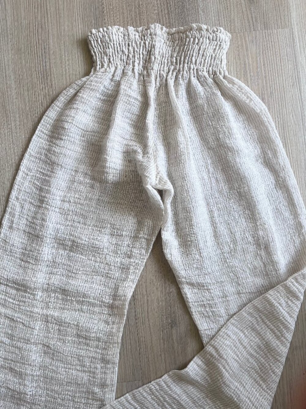 NEW! Italian 100% Linen BOGETTA DI LINO Striped Ivory Wide Leg Beach Pants XS - Picture 10 of 16